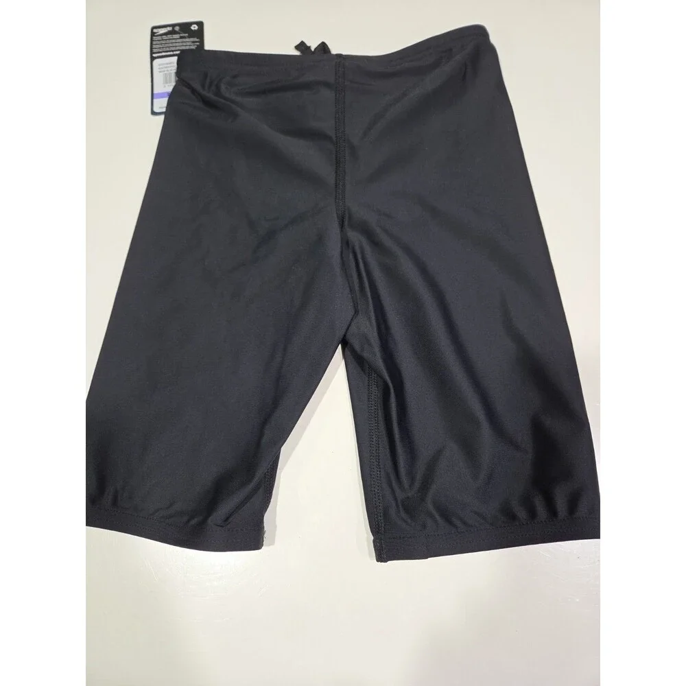 Speedo Boys Youth Size 26 Powerflex Eco Jammer Swim Suit New Black Comp Swim Bin